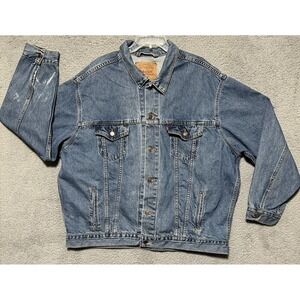 Vintage Levis 70507-0389 Denim Trucker Jacket XXL Made In USA Blue Jean Coat